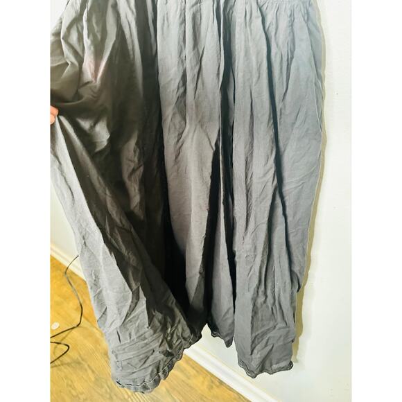 THE GREAT Black 100% Cotton Cachet Midi Lace Detail Button Midi Dress Size 2 - Picture 12 of 16